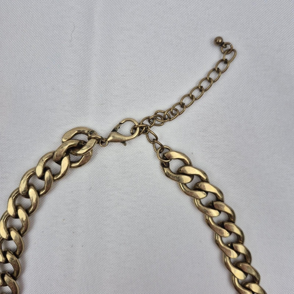 Statement‎ Bib Necklace Coral Peach Beaded Gold Tone Chunky Retro Glam Party 18" - Picture 6 of 9